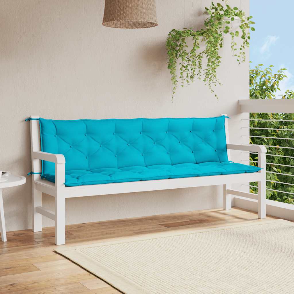 hynder til havebænk 2 stk. 200x50x7 cm stof turkis