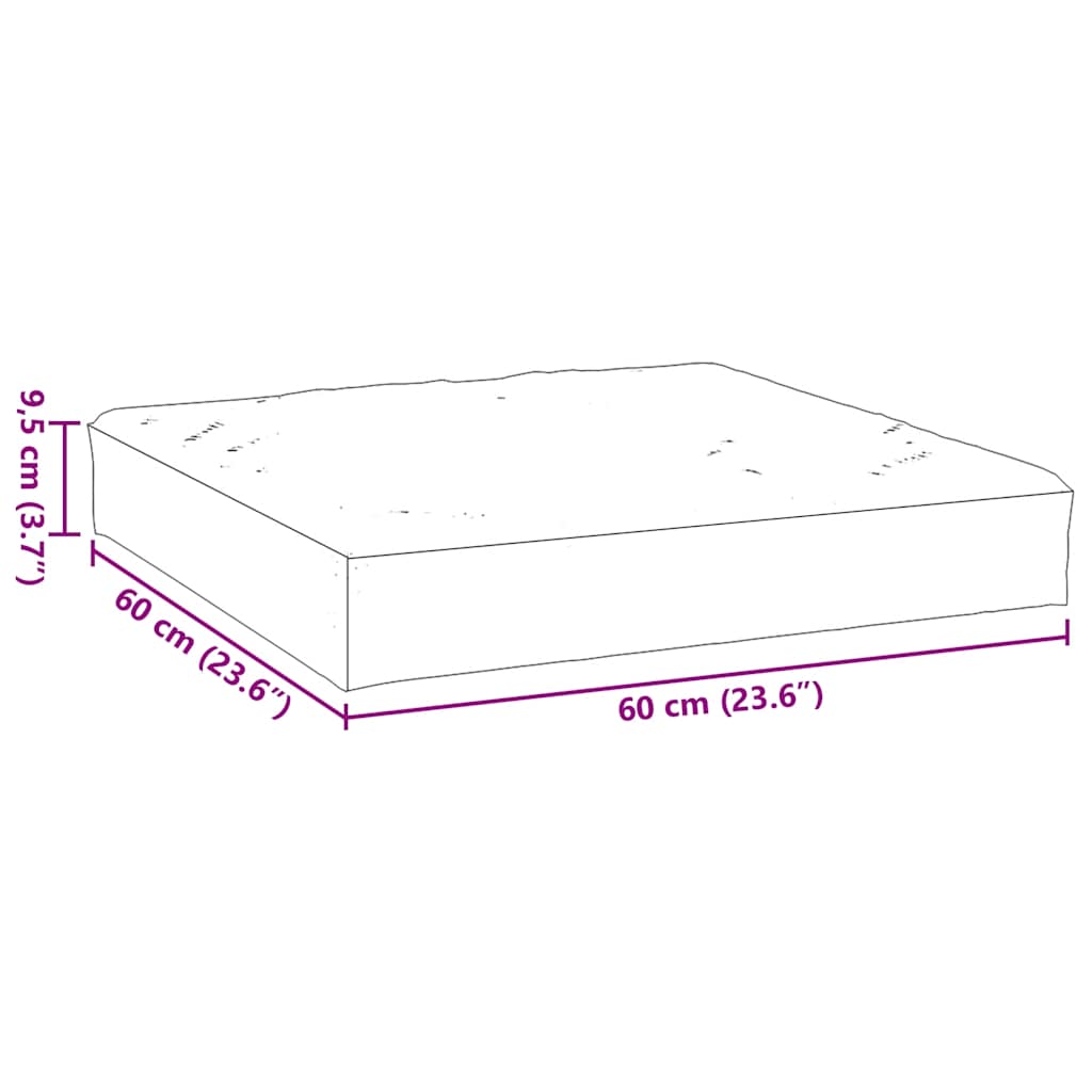 pallehynde 60x60x9,5 cm oxfordstof grå