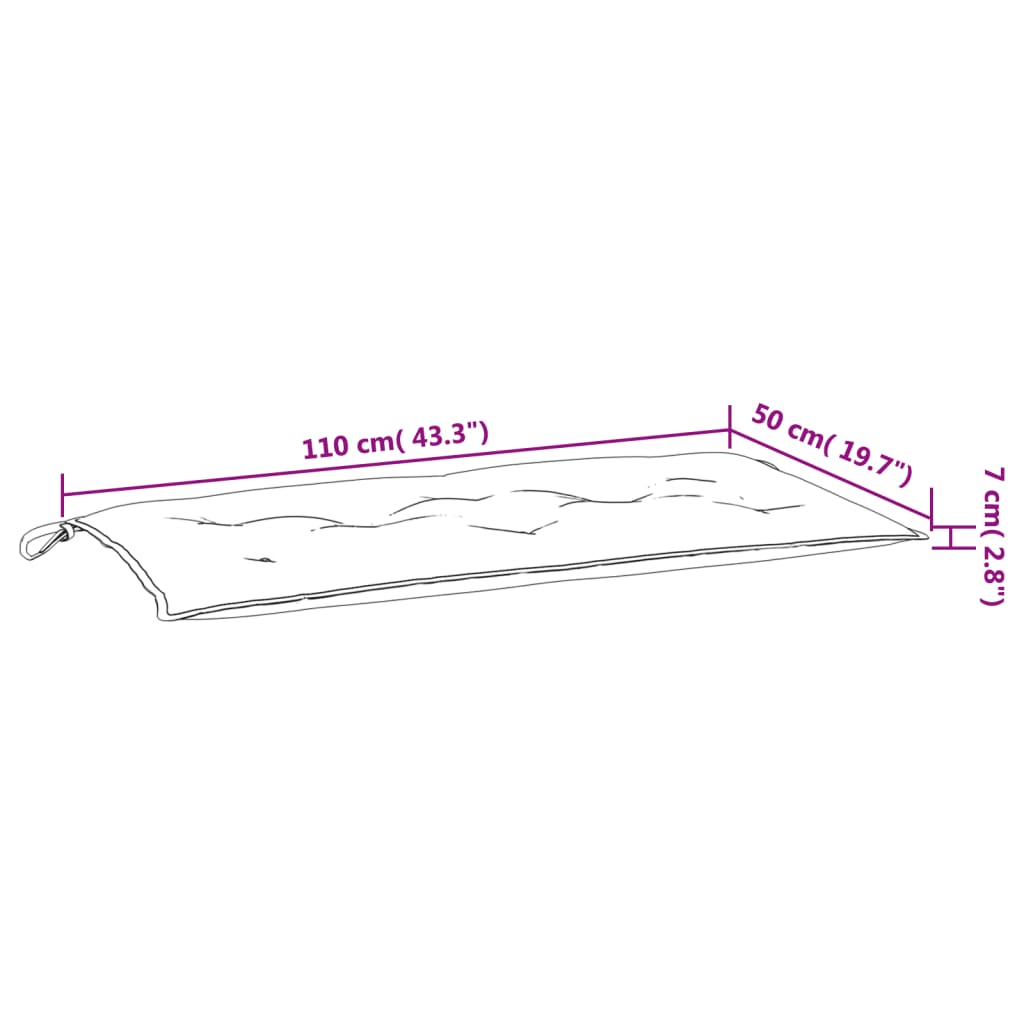 hynde til havebænk 110x50x7 cm oxfordstof grå