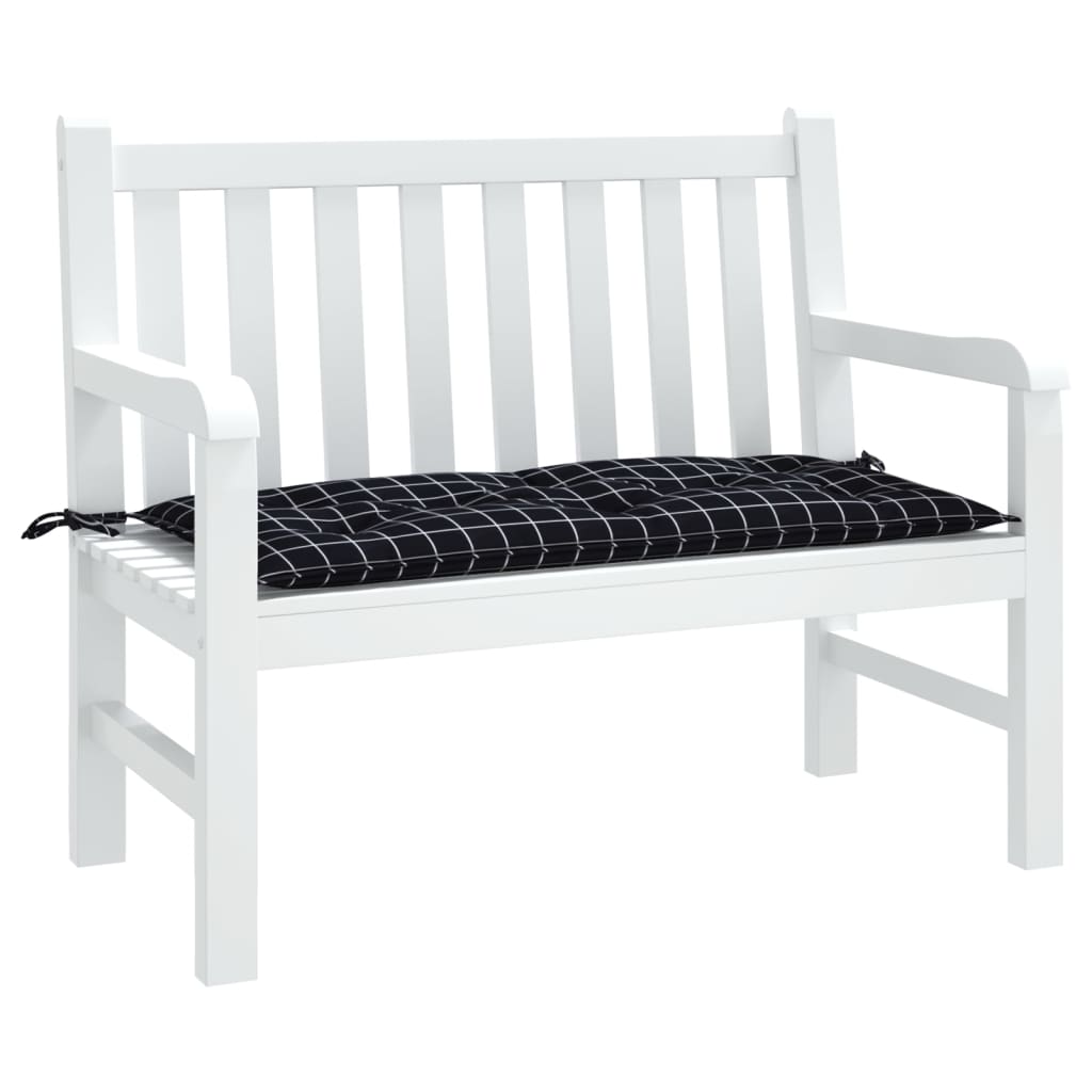 hynde til havebænk 110x50x7 cm oxfordstof ternet sort