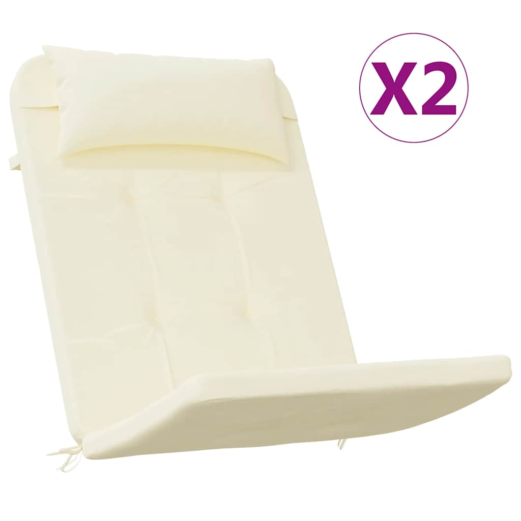 hynder til Adirondack-stol 2 stk. oxfordstof cremefarvet