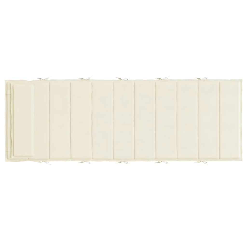 hynde til liggestol 180x60x4 cm oxfordstof cremefarvet