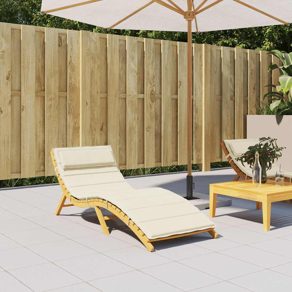 hynde til liggestol 180x60x4 cm oxfordstof cremefarvet