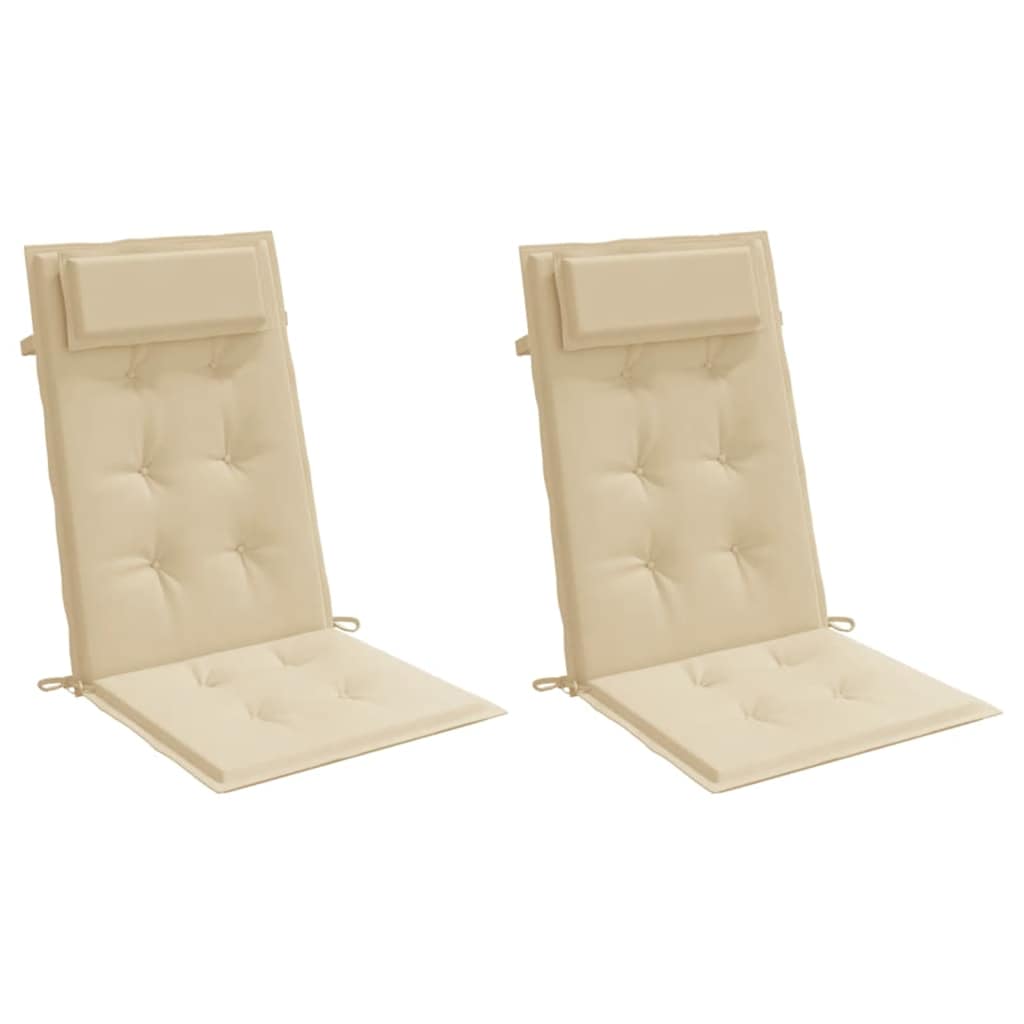 stolehynder m. høj ryg 2 stk. oxfordstof beige