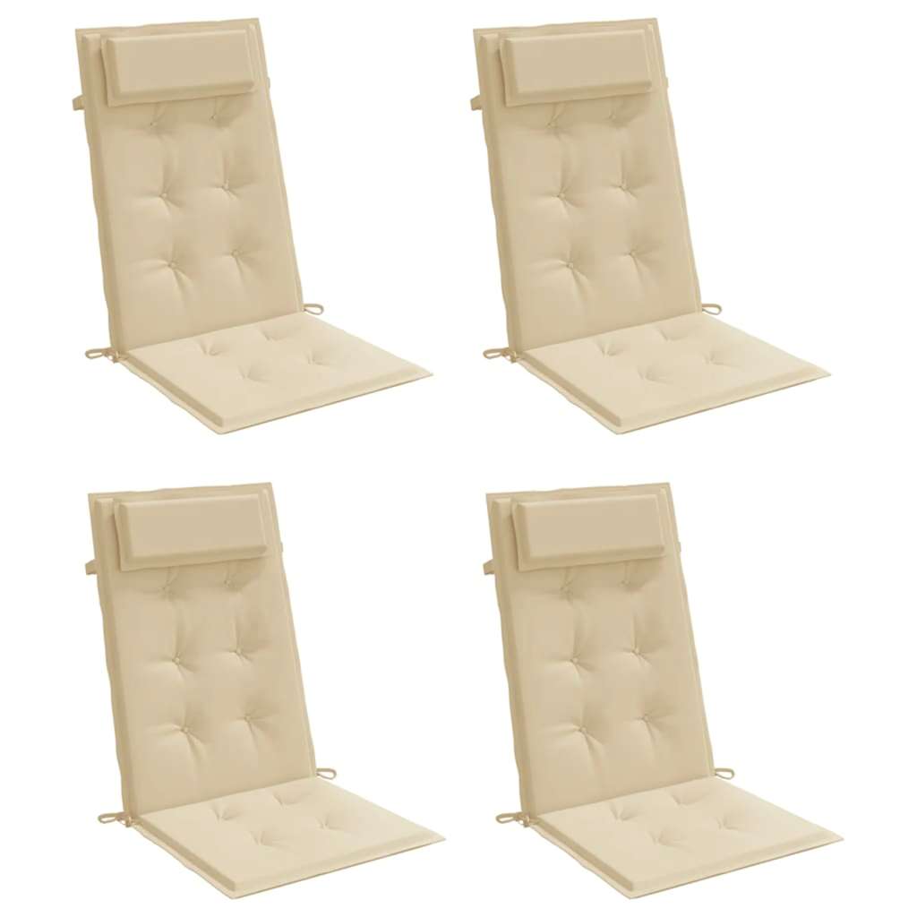 stolehynder m. høj ryg 4 stk. oxfordstof beige