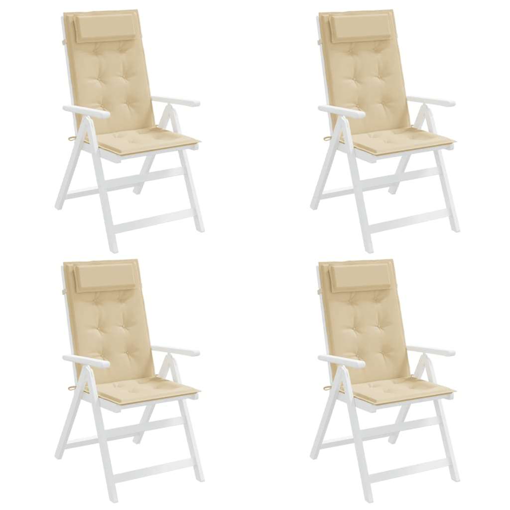 stolehynder m. høj ryg 4 stk. oxfordstof beige