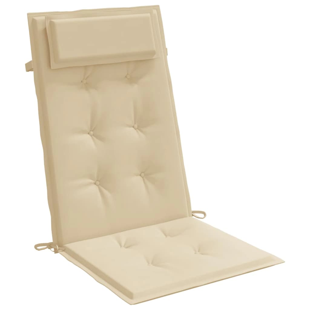 stolehynder m. høj ryg 4 stk. oxfordstof beige