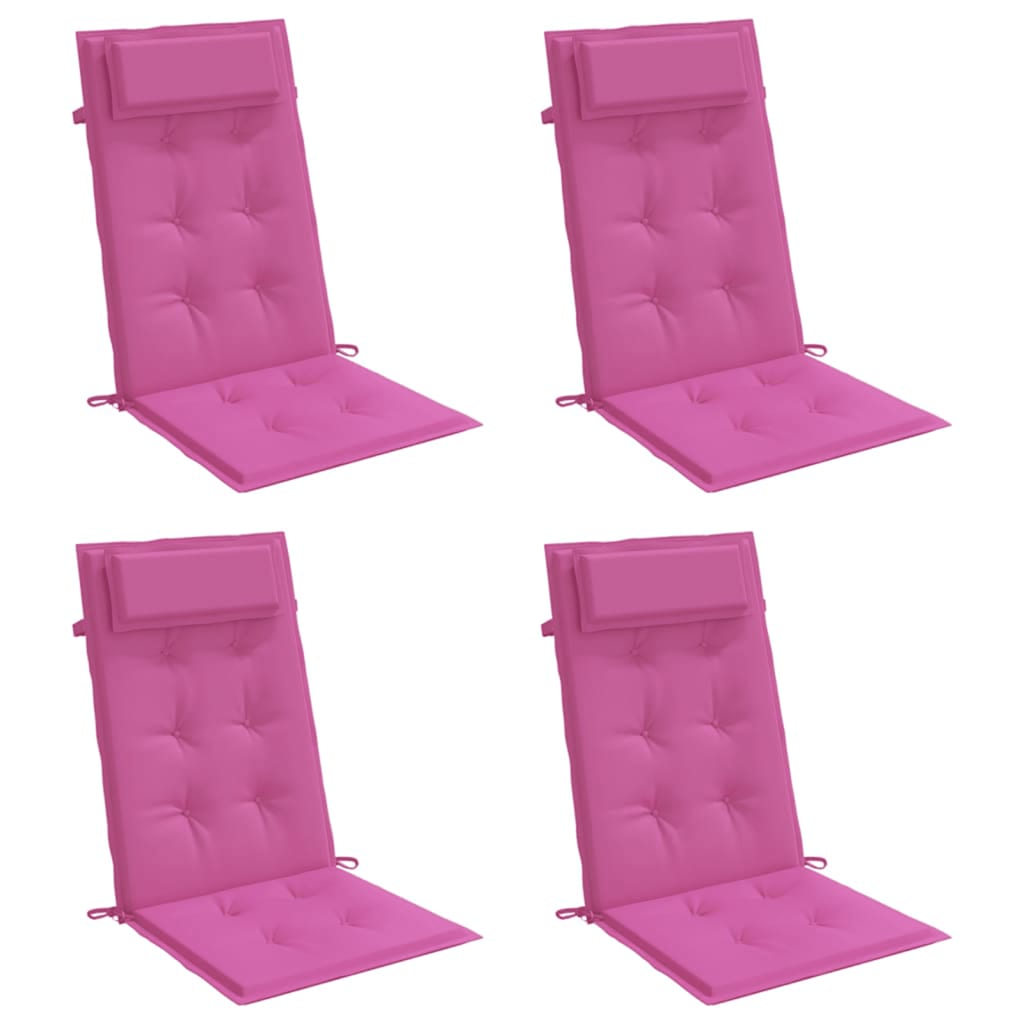 stolehynder m. høj ryg 4 stk. oxfordstof pink