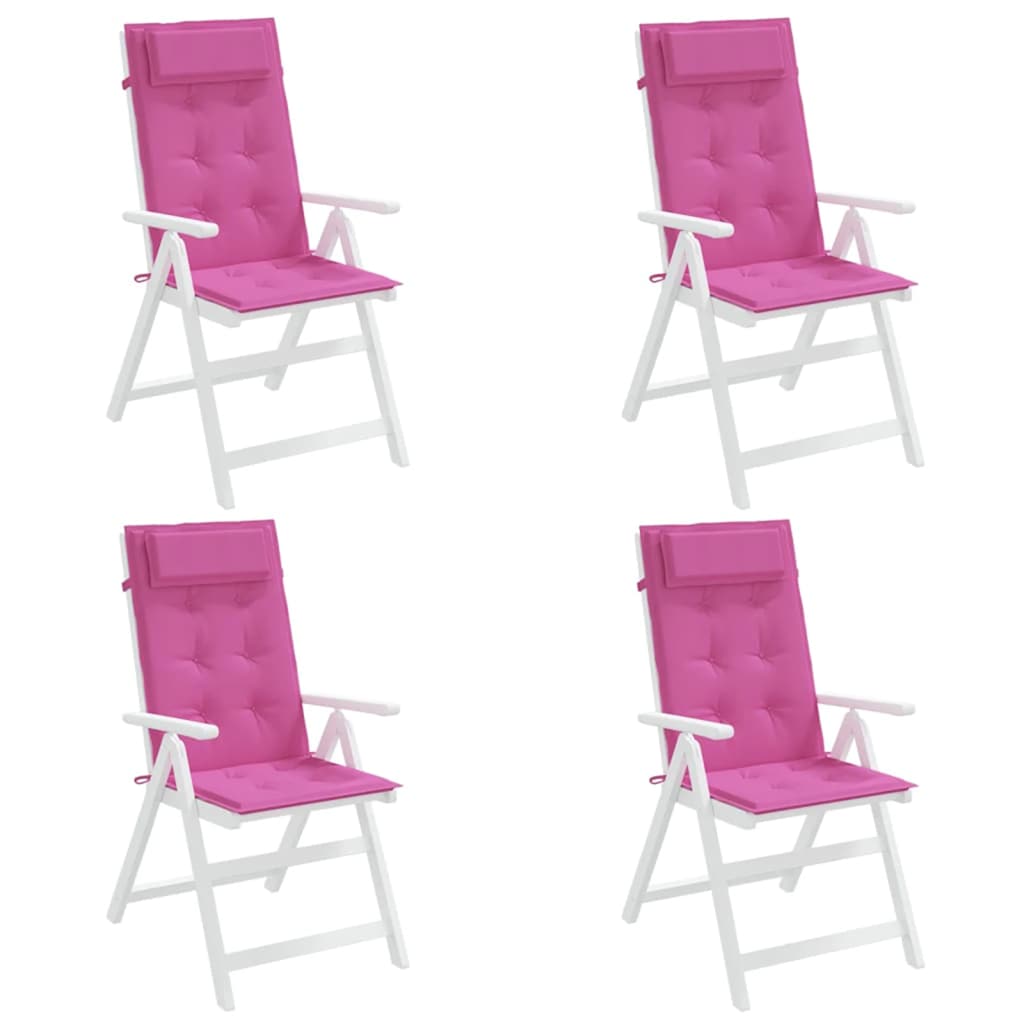 stolehynder m. høj ryg 4 stk. oxfordstof pink