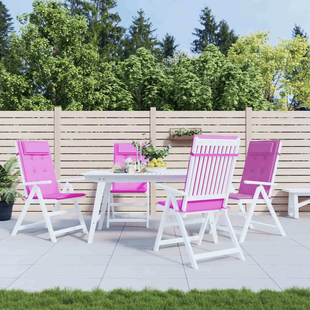 stolehynder m. høj ryg 4 stk. oxfordstof pink