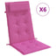 stolehynder m. høj ryg 6 stk. oxfordstof pink