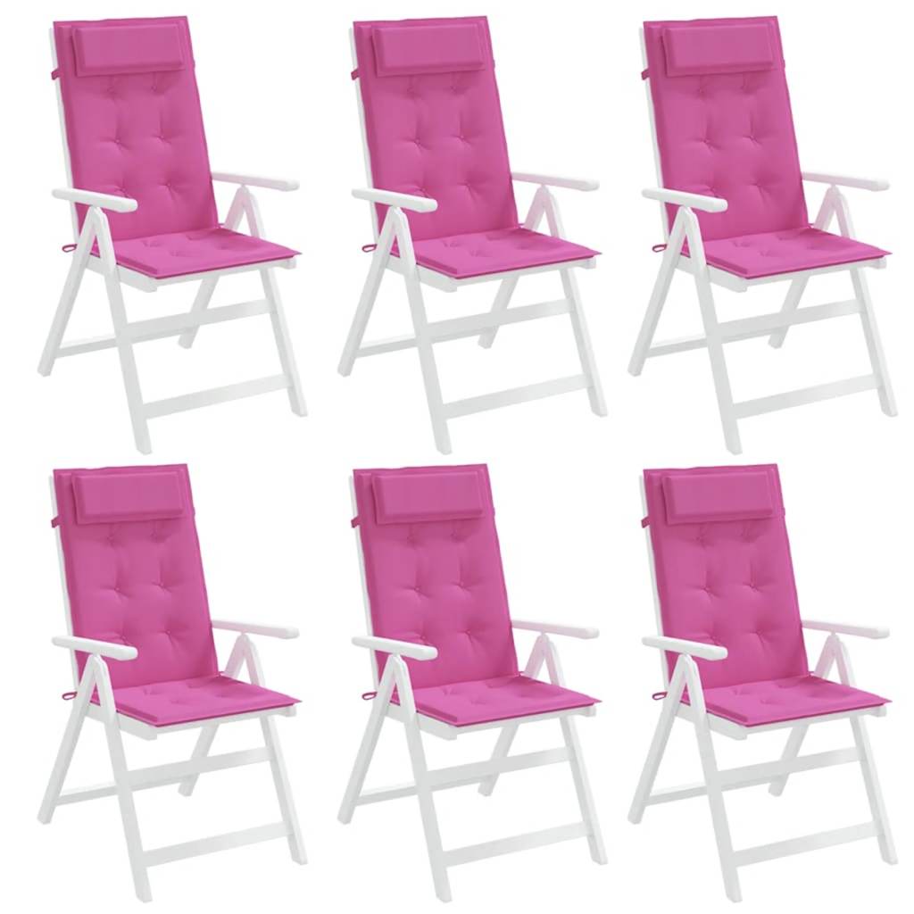 stolehynder m. høj ryg 6 stk. oxfordstof pink