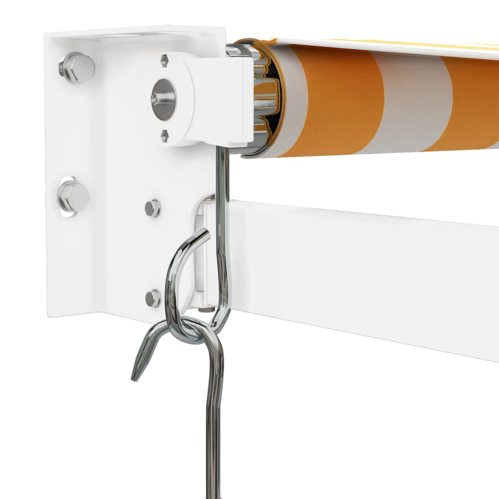 foldemarkise manuel betjening 3,5x2,5 m stof aluminium gul hvid