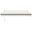 foldemarkise manuel betjening 3,5x2,5 m stof aluminium creme