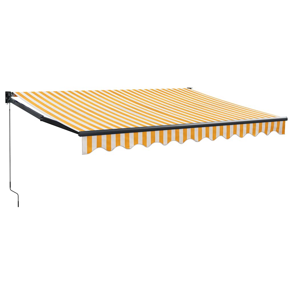 foldemarkise manuel betjening 3x2,5 m stof aluminium gul hvid