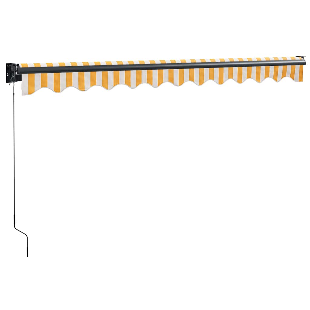 foldemarkise manuel betjening 3x2,5 m stof aluminium gul hvid