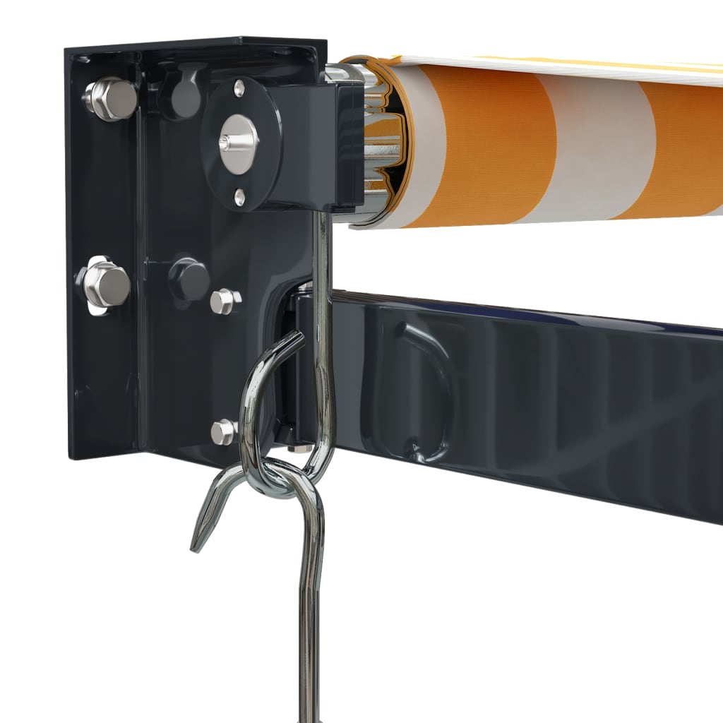 foldemarkise manuel betjening 3,5x2,5 m stof aluminium gul hvid