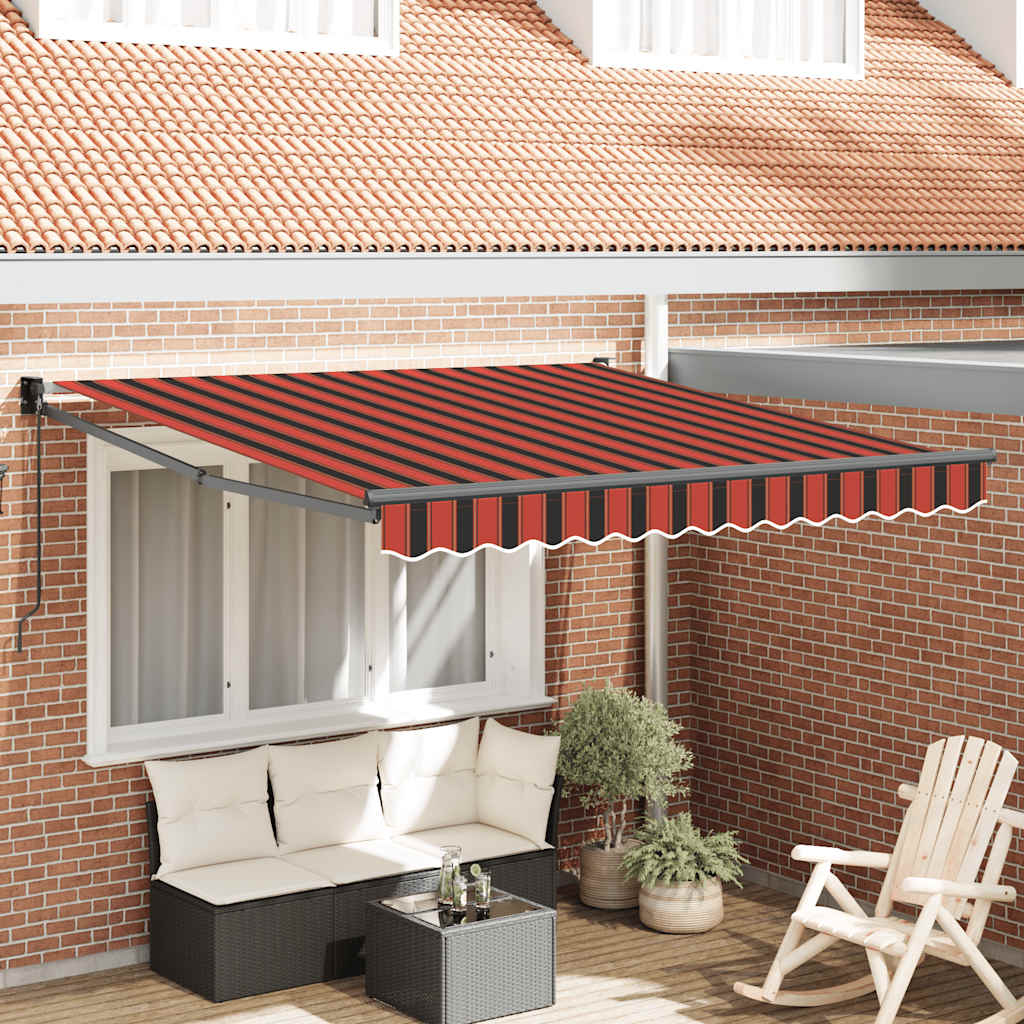 foldemarkise 3,5x2,5 m stof og aluminium orange og brun