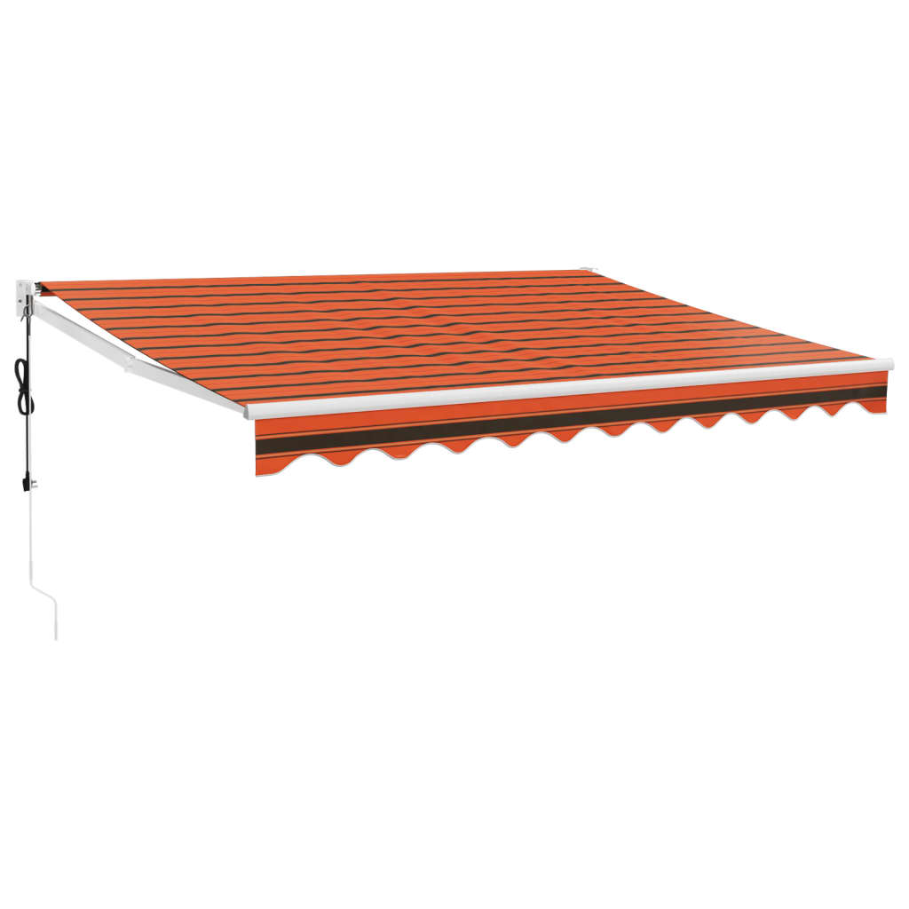 foldemarkise 3,5x2,5 m automatisk betjening orange og brun