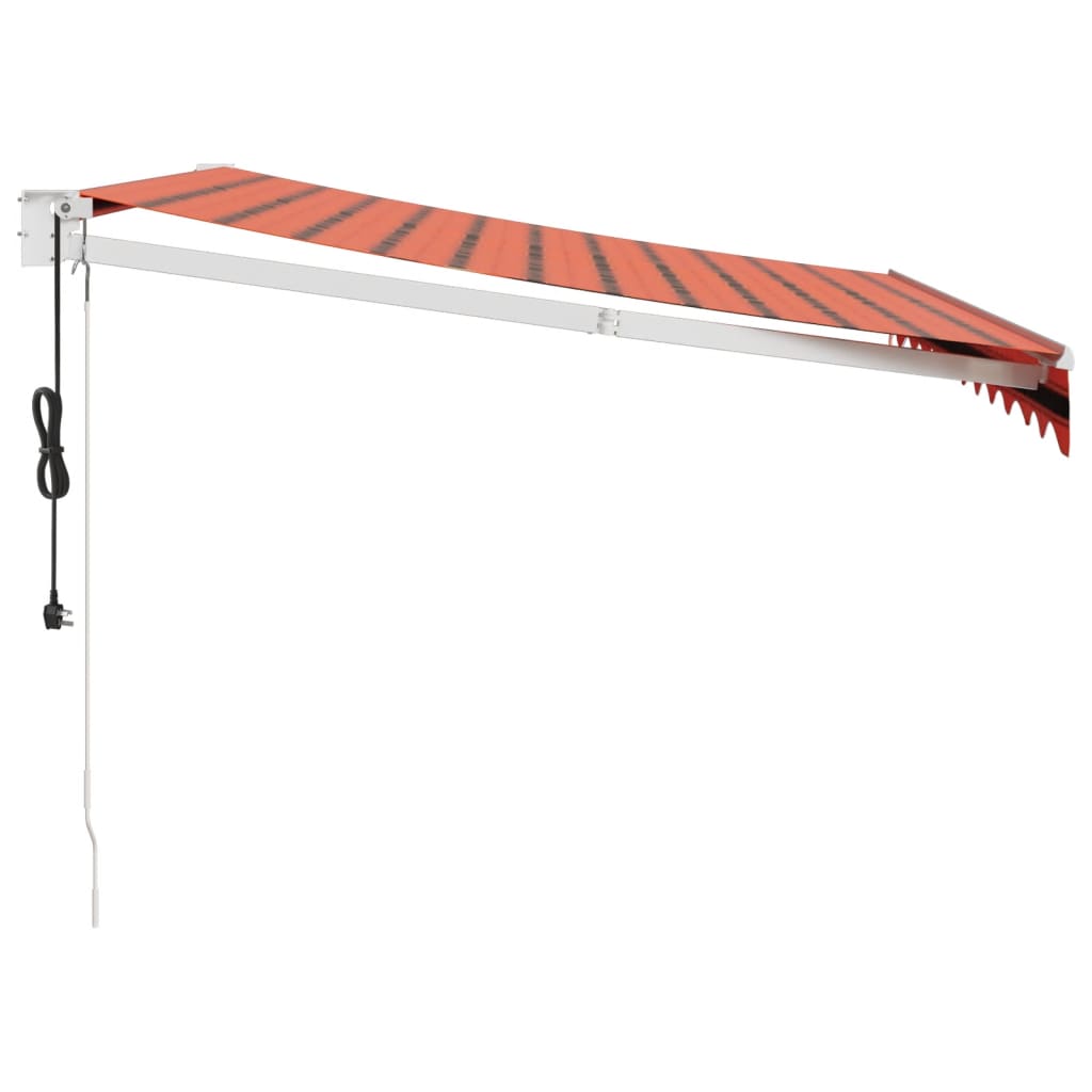 foldemarkise 3,5x2,5 m automatisk betjening orange og brun