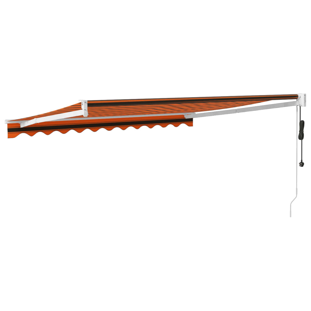 foldemarkise 3,5x2,5 m automatisk betjening orange og brun