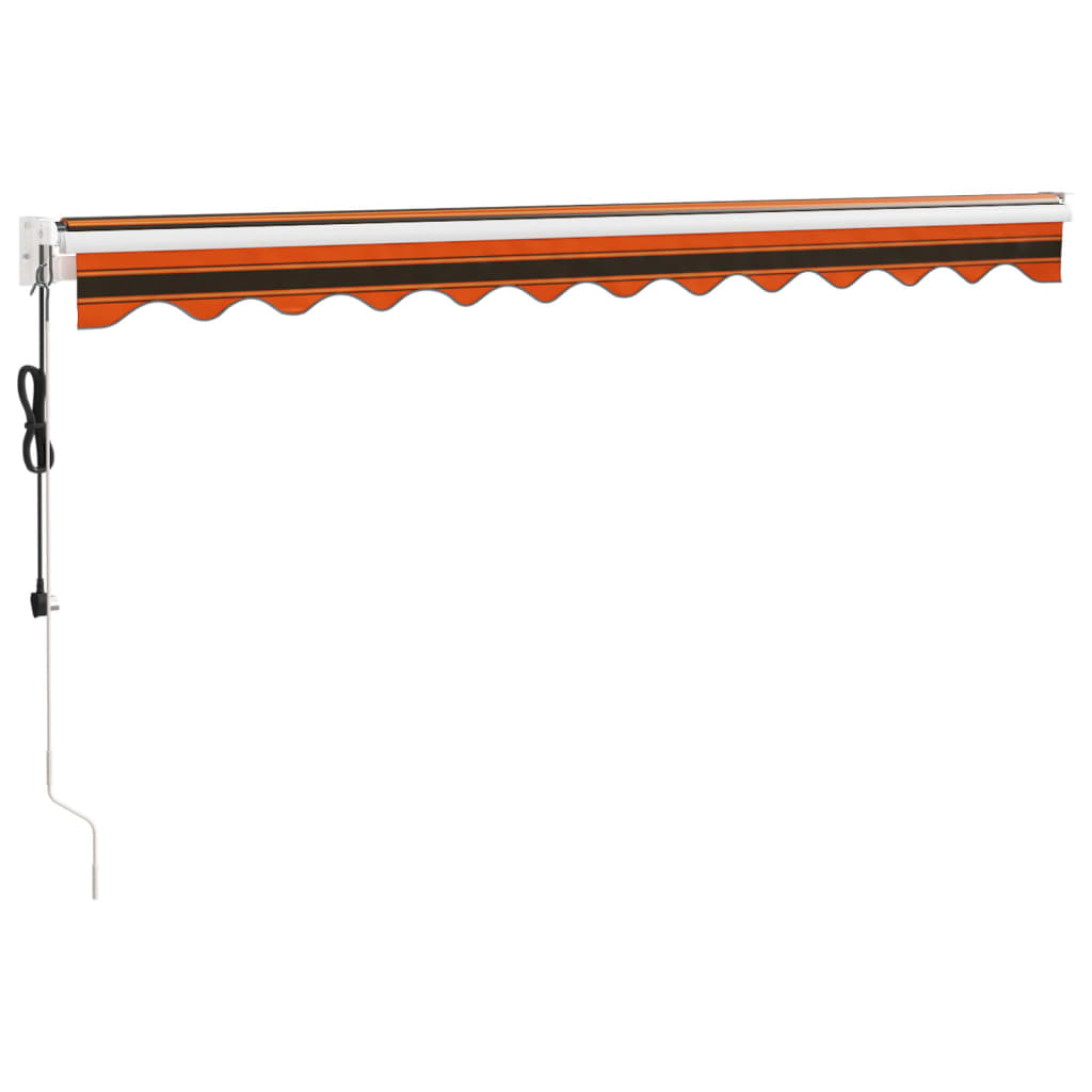 foldemarkise 3,5x2,5 m automatisk betjening orange og brun