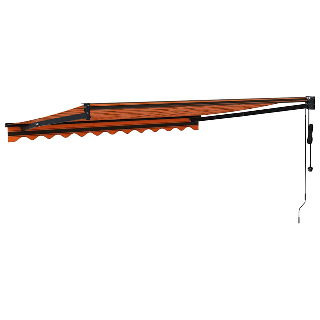 foldemarkise 3,5x2,5 m automatisk betjening orange og brun