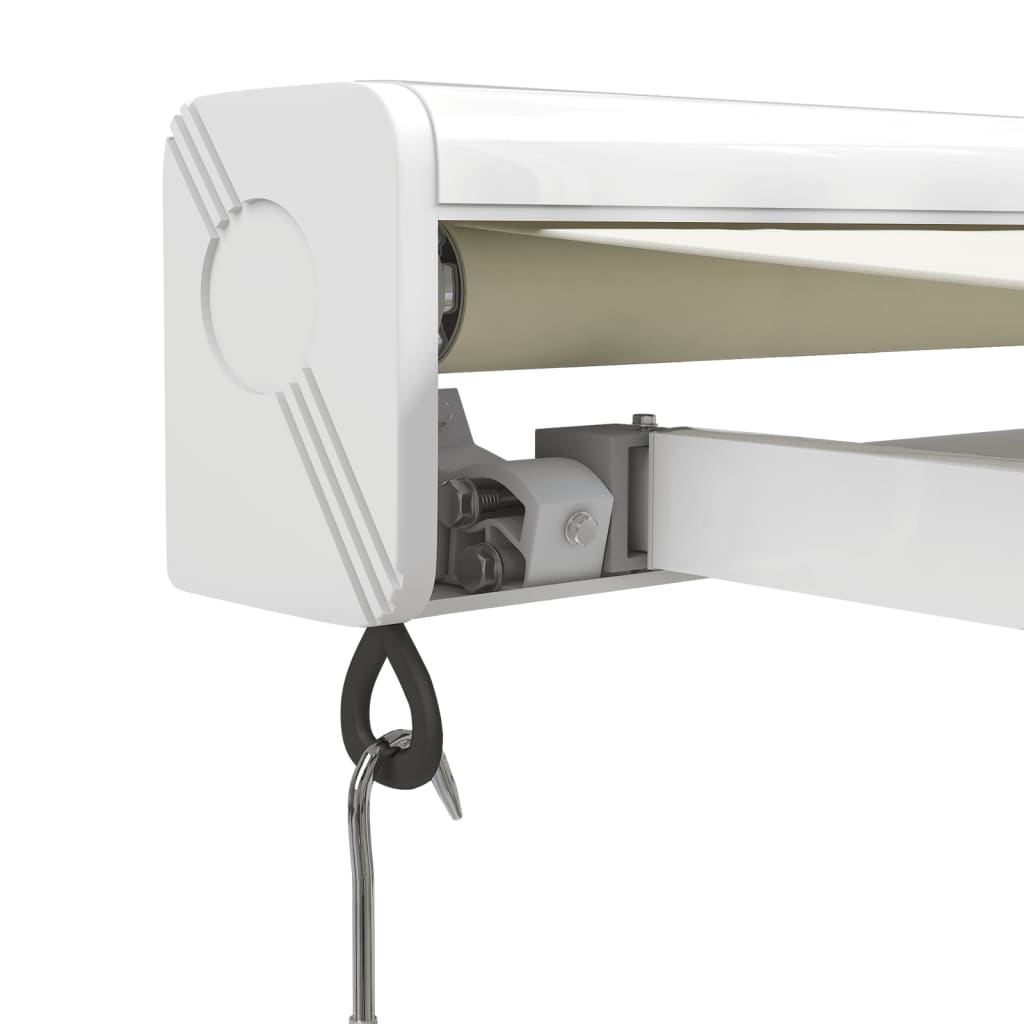 foldemarkise manuel betjening 4x3 m stof aluminium creme