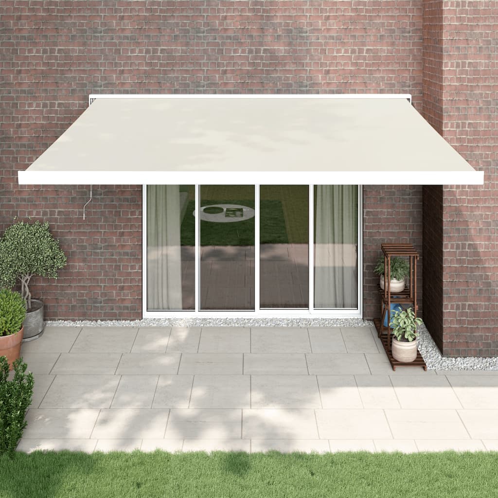 foldemarkise manuel betjening 4x3 m stof aluminium creme