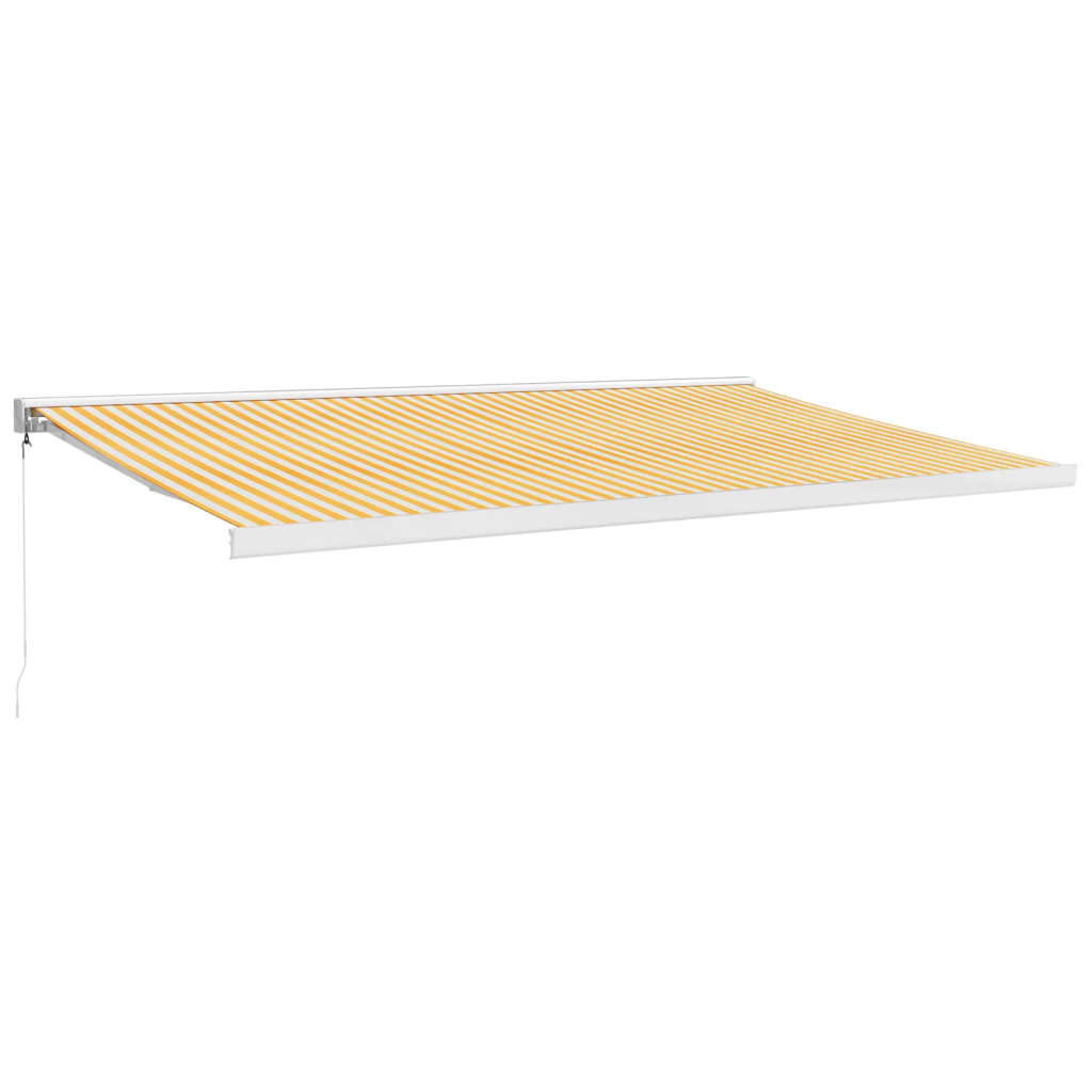 foldemarkise 5x3 m stof og aluminium gul og hvid