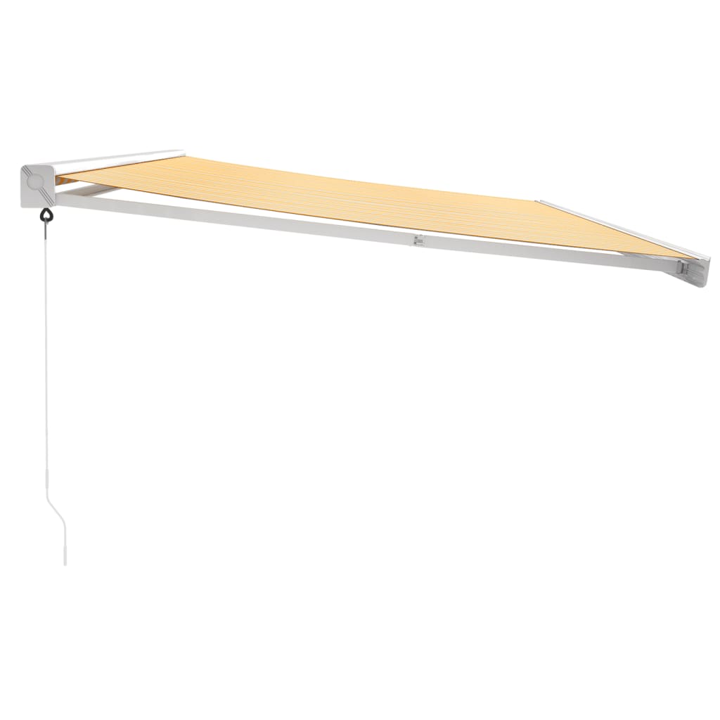 foldemarkise 5x3 m stof og aluminium gul og hvid