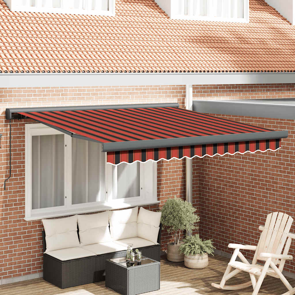 foldemarkise 3,5x2,5 m stof og aluminium orange og brun