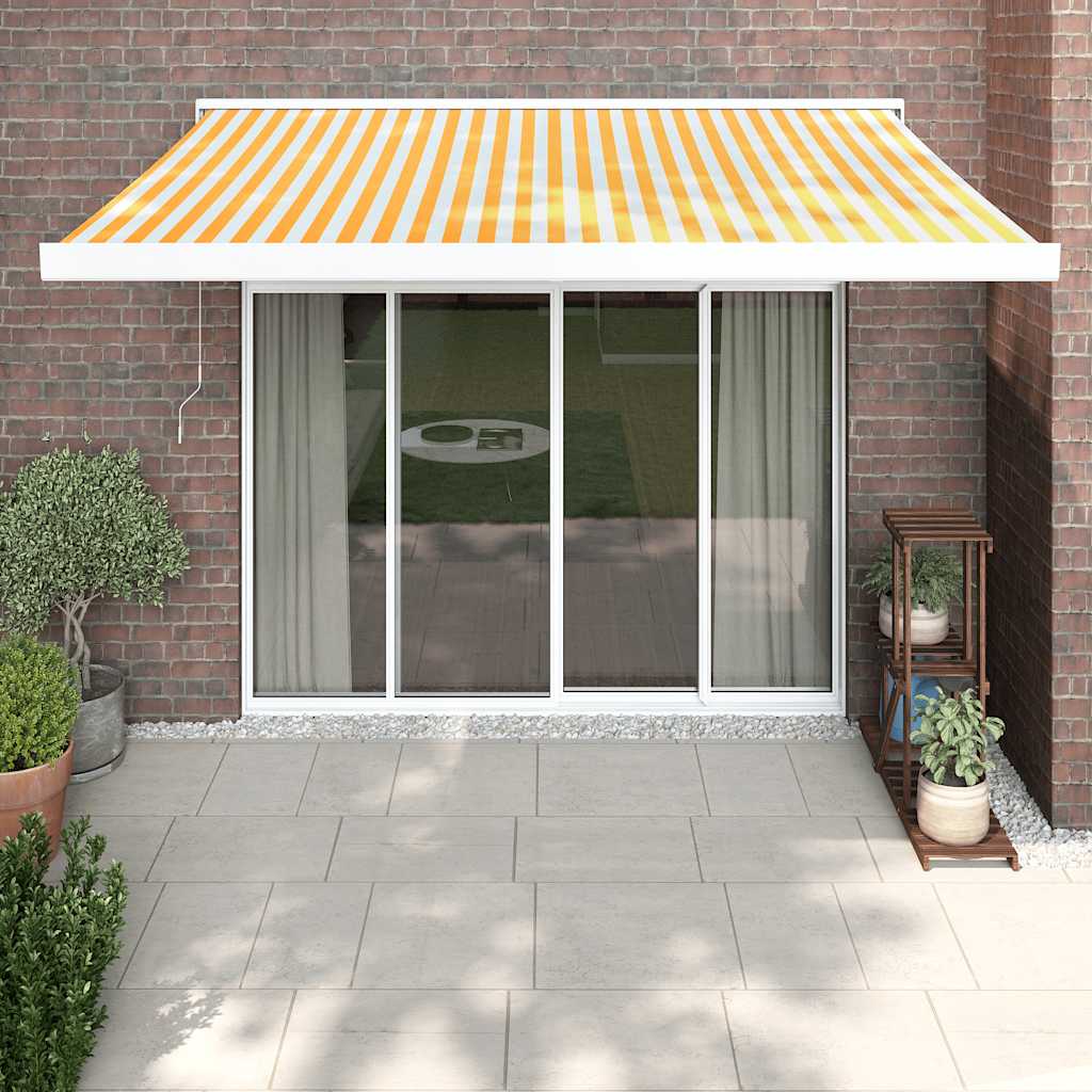 foldemarkise 3x2,5 m stof og aluminium gul og hvid