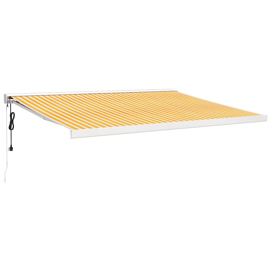 foldemarkise 4x3 m stof og aluminium gul og hvid