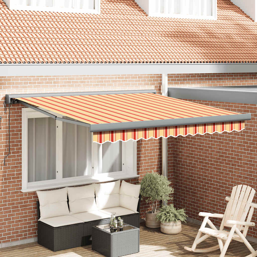 foldemarkise 3x2,5 m stof og aluminium gul og hvid