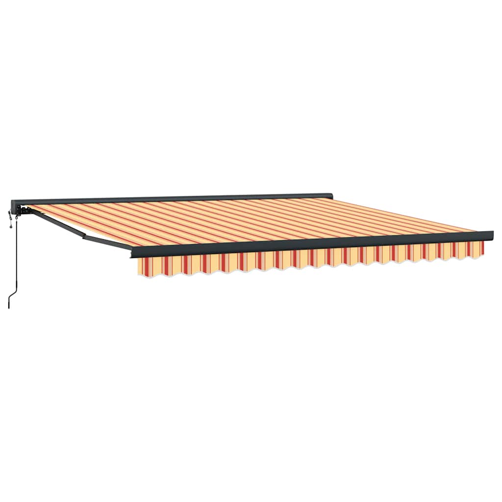 foldemarkise 4x3 m stof og aluminium gul og hvid