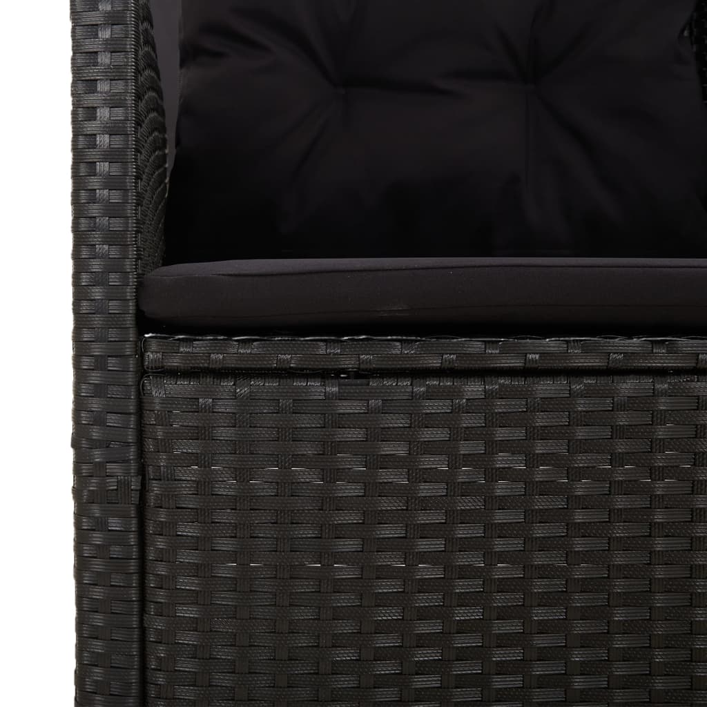 hjørnemodul til sofa med hynder polyrattan sort