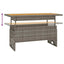 havebord 100x50x43/63 cm massivt akacietræ og polyrattan grå