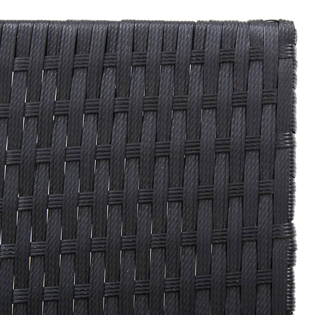 liggestol polyrattan og massivt akacietræ sort og brun