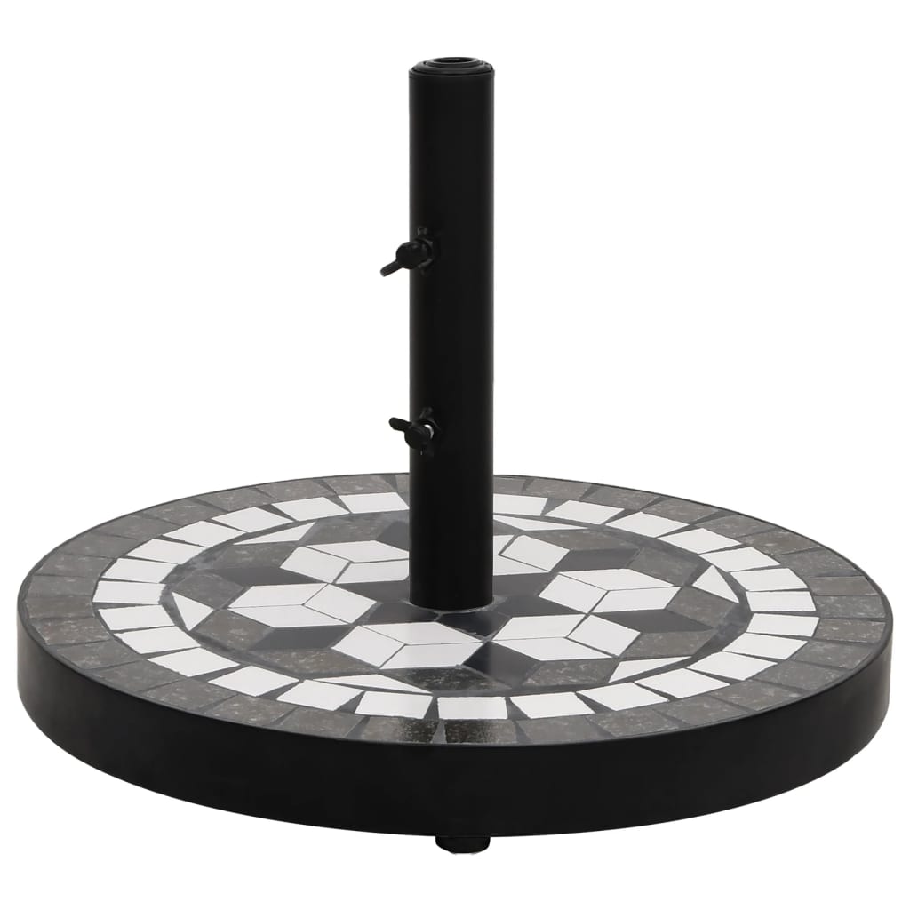 parasolfod 12 kg rund sort og hvid