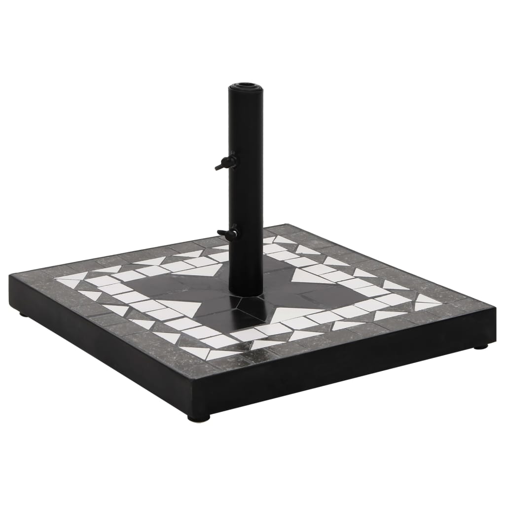 parasolfod 12 kg firkantet sort og hvid