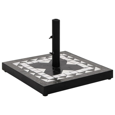 parasolfod 12 kg firkantet sort og hvid