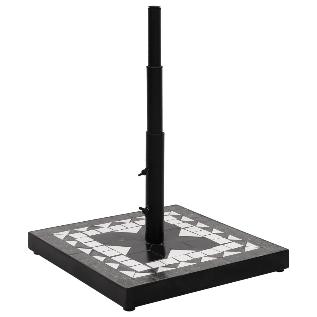 parasolfod 12 kg firkantet sort og hvid