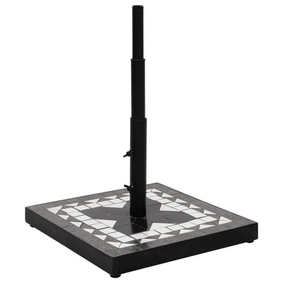 parasolfod 12 kg firkantet sort og hvid