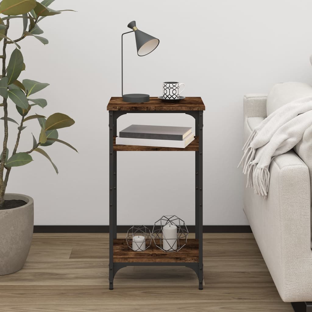 sidebord 40x30x75 cm konstrueret træ røget egetræsfarve