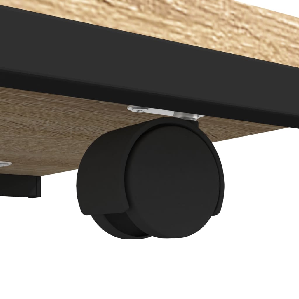 sidebord med hjul 50x35x55,5 cm konstrueret træ sonoma-eg