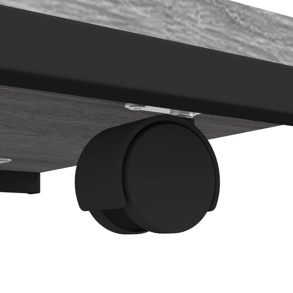 sidebord med hjul 50x35x55,5 cm konstrueret træ grå sonoma-eg