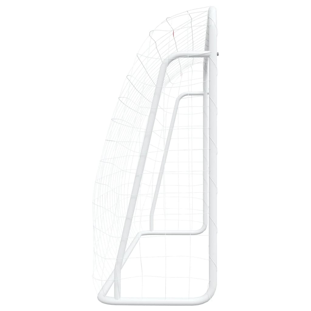 fodboldmål med net 214x75x152 cm stål og polyester hvid