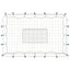 fodbold-rebounder med net 184x61x123 cm stål og PE sort og hvid