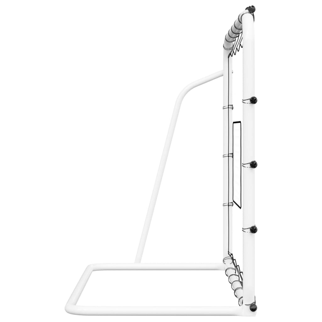fodbold-rebounder med net 184x61x123 cm stål og PE sort og hvid